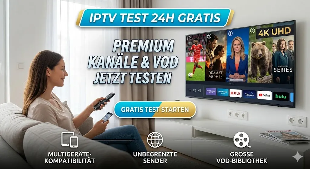 IPTV Test 24h Gratis: Jetzt Premium Kanäle Testen